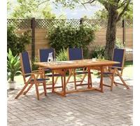 vidaXL Chaises pliables de jardin 3279241 – Lot de 4 bois d'acacia et textilène