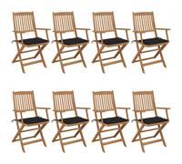 Lot de 6 Chaises Pliables de Jardin avec Coussins Siège Bois d'Acacia vidaXL