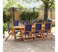 Vidaxl Chaises Pliables De Jardin Lot De 8 Bois D'acacia Et Textilène