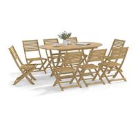 Vidaxl Chaises Pliables De Jardin Lot De 8 Bois Massif D'acacia