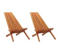2x Bois d'Acacia Solide Chaises Pliables d'Extérieur Jardin Camping vidaXL