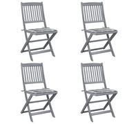 Vidaxl Chaises Pliables D'extérieur 4 Pcs Avec Coussins Bois D'acacia