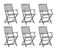 vidaXL Chaises pliables d'extérieur 6 pcs Bois d'acacia solide