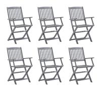 Vidaxl Chaises Pliables D'extérieur 6 Pcs Bois D'acacia Solide