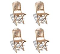 vidaXL Chaises pliables en bambou Lot de 4 pour jardin et terrasse