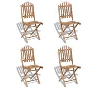 Vidaxl Chaises Pliables D'extérieur Bambou 4 Pcs