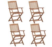 Chaises pliables d extérieur lot de 4 Bois d acacia solide