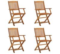vidaXL Chaises pliables d'extérieur lot de 4 Bois d'acacia solide 46338