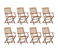 Vidaxl Chaises Pliables D'extérieur Lot De 8 Bois D'acacia Solide