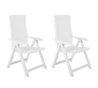 vidaXL Chaises inclinables de jardin pliables 2 pièces plastique blanc