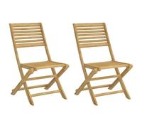 vidaXL Chaises Pliantes (Lot de 2) 48,5 x 61,5 x 87 cm, Bois Massif d'acacia