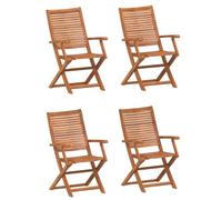 vidaXL Chaises Pliables de Jardin Lot de 4 Bois Massif d'acacia, siège de Jardin, Chaise de Patio, Chaise à Manger de Jardin, siège d’extérieur