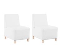 Vidaxl Chaises Sofa 2 Pcs Blanc 55 X 74 X 82 Cm Faux Cuir