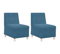 Vidaxl Chaises Sofa 2 Pcs Bleu 55 X 74 X 82 Cm Velours