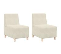Vidaxl Chaises Sofa 2 Pcs Crème 55 X 74 X 82 Cm Velours