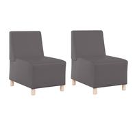 Vidaxl Chaises Sofa 2 Pcs Gris 55 X 74 X 82 Cm Faux Cuir