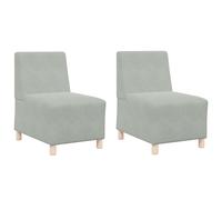 Vidaxl Chaises Sofa 2 Pcs Gris Clair 55 X 74 X 82 Cm Velours