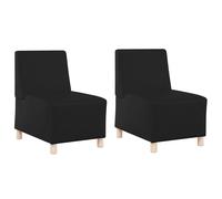 Vidaxl Chaises Sofa 2 Pcs Noir 55 X 74 X 82 Cm Faux Cuir