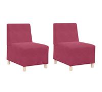 Vidaxl Chaises Sofa 2 Pcs Rouge Bordeaux 55 X 74 X 82 Cm Velours