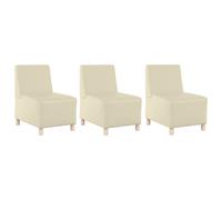 Vidaxl Chaises Sofa 3 Pcs Crème 55 X 74 X 82 Cm Faux Cuir