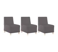 Vidaxl Chaises Sofa 3 Pcs Gris 55 X 74 X 82 Cm Faux Cuir