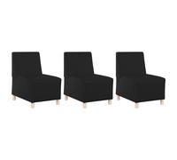 Vidaxl Chaises Sofa 3 Pcs Noir 55 X 74 X 82 Cm Faux Cuir