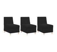 Vidaxl Chaises Sofa 3 Pcs Noir 55 X 74 X 82 Cm Velours