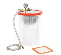 vidaXL Chambre sous Vide Acier Opération de Dégazage Silicone et Epoxydes Collecteur Electrique Jauge à Vide à Huile de Silicone Vacuomètre 22,7 L