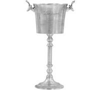 vidaXL Seau à champagne Aluminium solide argenté 39x29x71 cm Poignées en cerf