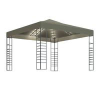 Tuinpaviljoen met LED-lichtslinger 3x3 m taupe3070309