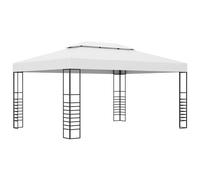 Vidaxl Chapiteau De Jardin Acier Enduit De Poudre 4x3x2,7 M Blanc Blanc
