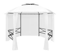 Vidaxl Chapiteau De Jardin Avec Rideaux 360x312x265 Cm Blanc 180 G/M² Blanc