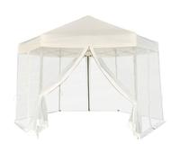 Vidaxl Chapiteau Hexagonal Et 6 Parois Latérales 3,6x3,1 M Blanc Crème Blanc