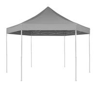 Chapiteau Pliable Pop-Up Hexagonal Gris 3,6x3,1 M Gris