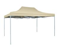 vidaXL Chapiteau Rétractable Tonnelle Pavillon de Jardin 3x4,5 m Blanc crème