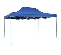 vidaXL Chapiteau Rétractable Tonnelle Pavillon Pliable de Jardin 3x4,5 m Bleu