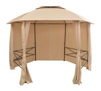 Chapiteau - vidaXL - Hexagonal - 360 x 265 cm - Beige - Autoportant