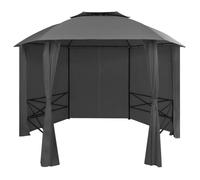 vidaXL Chapiteau tente de jardin avec rideaux Hexagonal 360 x 265 cm
