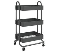 Chariot à 3 niveaux Anthracite 43x34x79 cm Acier 335867