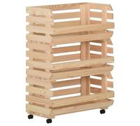 Chariot à légumes 57x30x80 cm Bois de pin solide Brun G