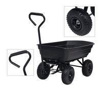 vidaXL Chariot à main à bascule de jardin 300 kg 75 L Noir