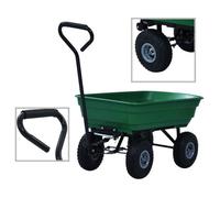 Chariot à main de jardin 300 kg 75 L Vert