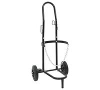 vidaXL Chariot à main Noir et Rouge 49 x 49 x 101 cm Acier, Solutions de rangement pour garage, étagères cylindriques, systèmes de rayonnage industriel pour une organisation efficace et une utilisatio