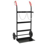 vidaXL Chariot à main Noir et Rouge 63 x 43,5 x 110 cm Acier, Solutions de rangement pour garage, étagères cylindriques, systèmes de rayonnage industriel pour une organisation efficace et une utilisat