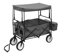 vidaXL Chariot à main pliable avec toit solaire Acier gris