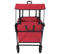 vidaXL Chariot à Main Pliable Rouge 105 x 56,5 x 116 cm Tissu Oxford