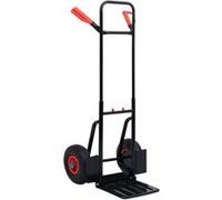 vidaXL Chariot à main télescopique 200 kg Noir et rouge Noir G