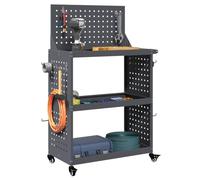 vidaXL Chariot à outils anthracite 65 x 35 x 111 cm Acier laminé à froid, roues verrouillables