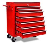 vidaXL Chariot à outils d'atelier avec 7 tiroirs Rouge Rouge G