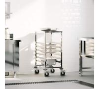 vidaXL Chariot à plateaux 6 bacs GN 39x55x87 cm Acier inoxydable